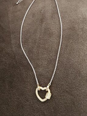 Silver and Gold Interlinked Pendant Necklace - Women Jewelry